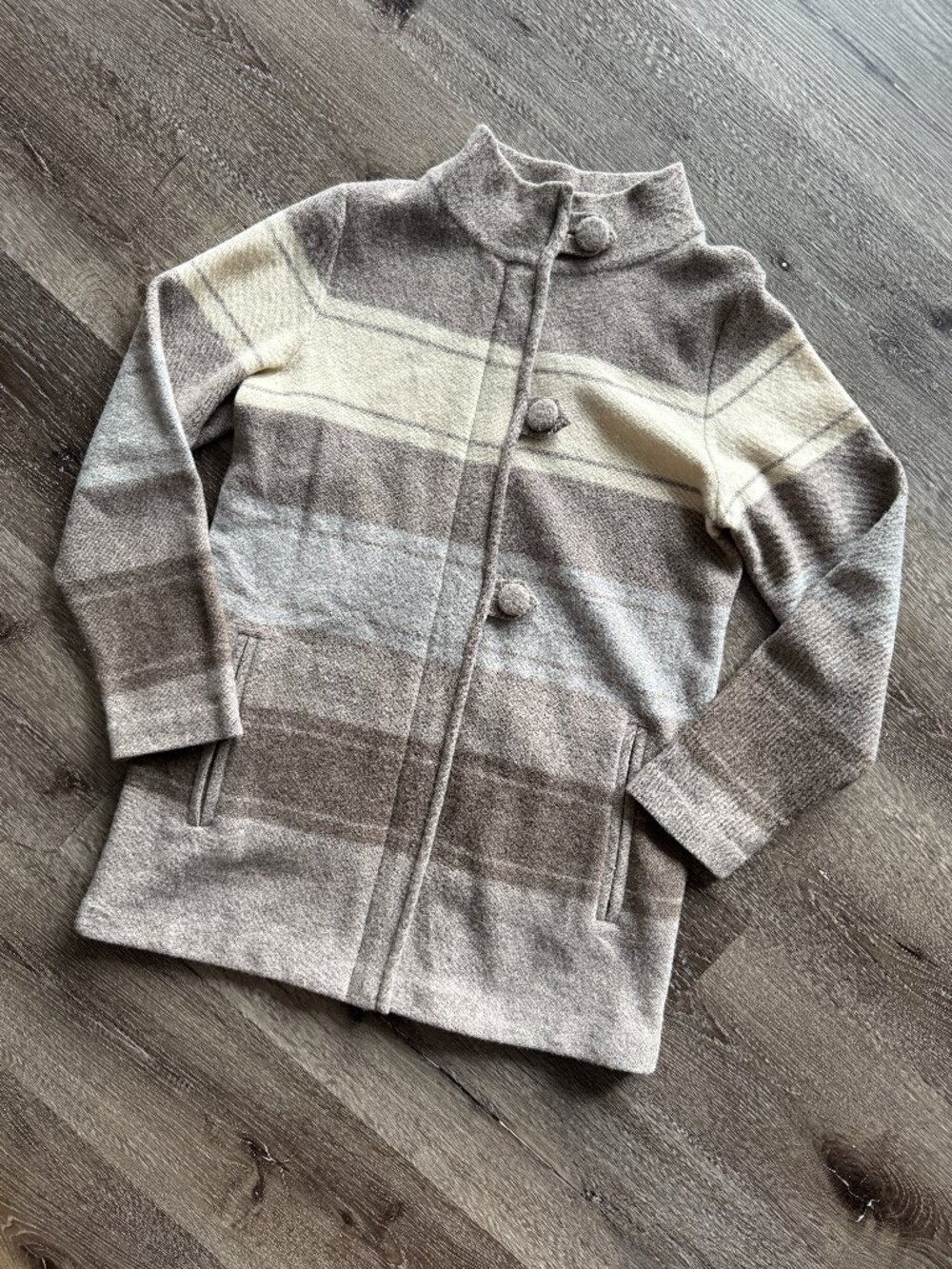 Pendleton striped lambswool classic heritage sweater jacket / S